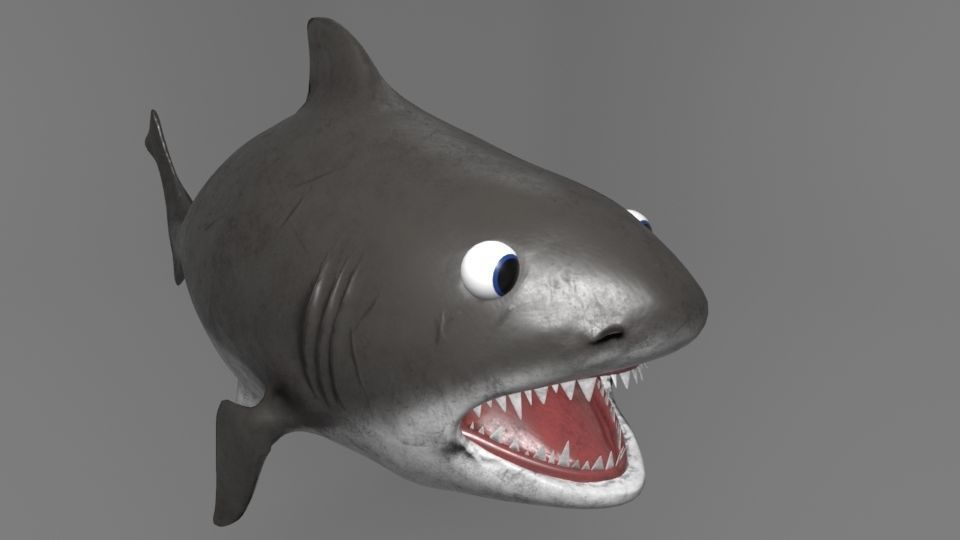 Stylized Cutesy Shark Low-poly 3D model_2