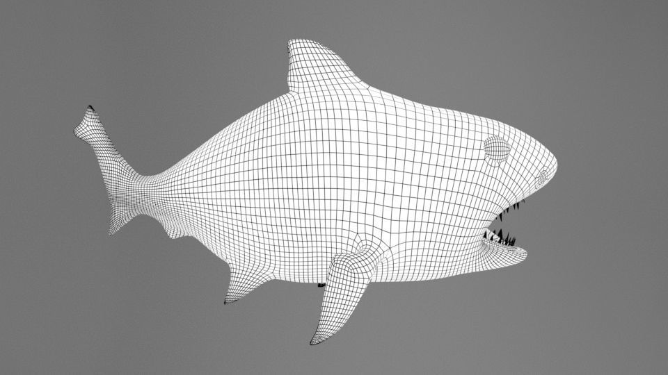 Stylized Cutesy Shark Low-poly 3D model_1