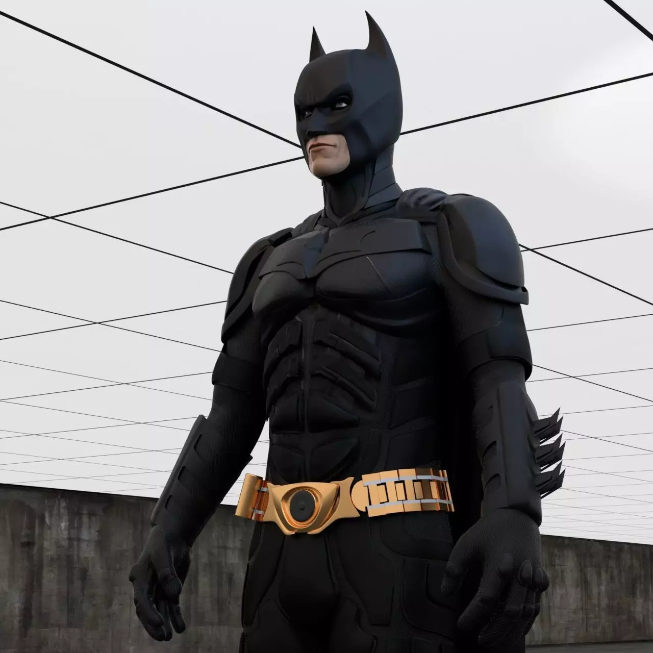 Batman and Bunker 3D model_0