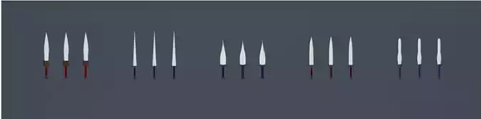 Daggers three knives Low-poly 3D model