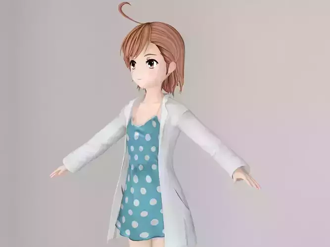 T pose nonrigged model of Last Order anime girl 3D model