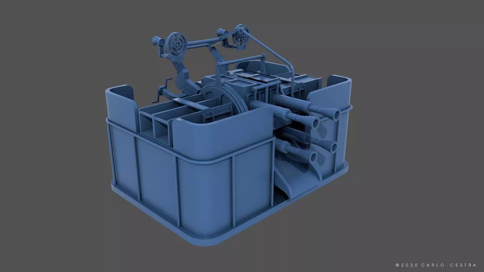 QF2 Mark VIII 4 barelled - Personal license - 1-72 scale 3D print model_0