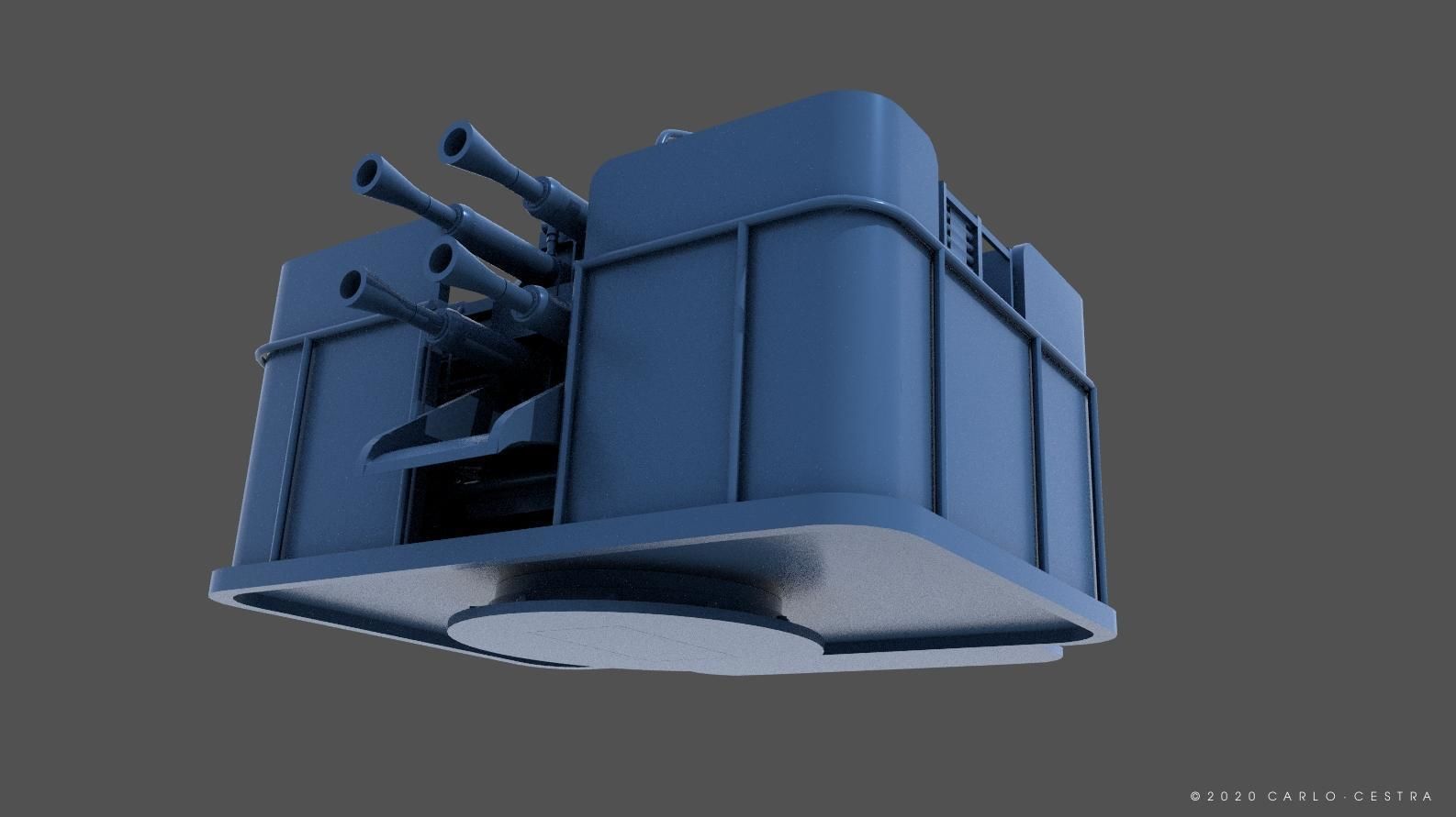 QF2 Mark VIII 4 barelled - Personal license - 1-72 scale 3D print model_4