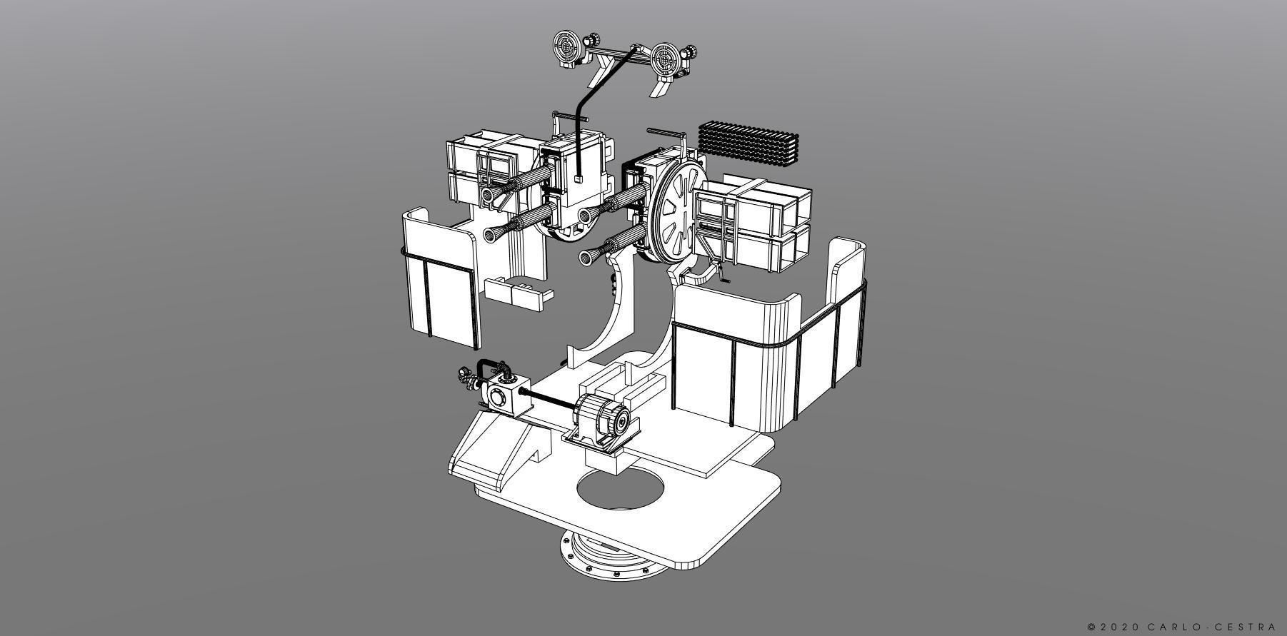 QF2 Mark VIII 4 barelled - Personal license - 1-72 scale 3D print model_8
