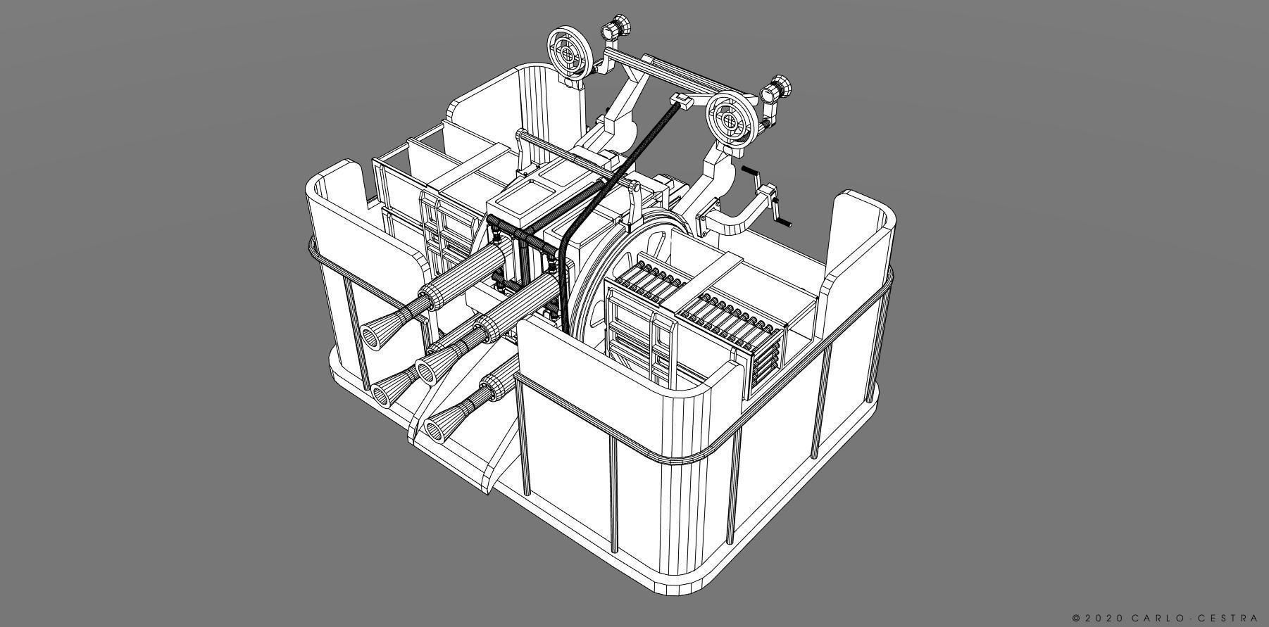 QF2 Mark VIII 4 barelled - Personal license - 1-72 scale 3D print model_15