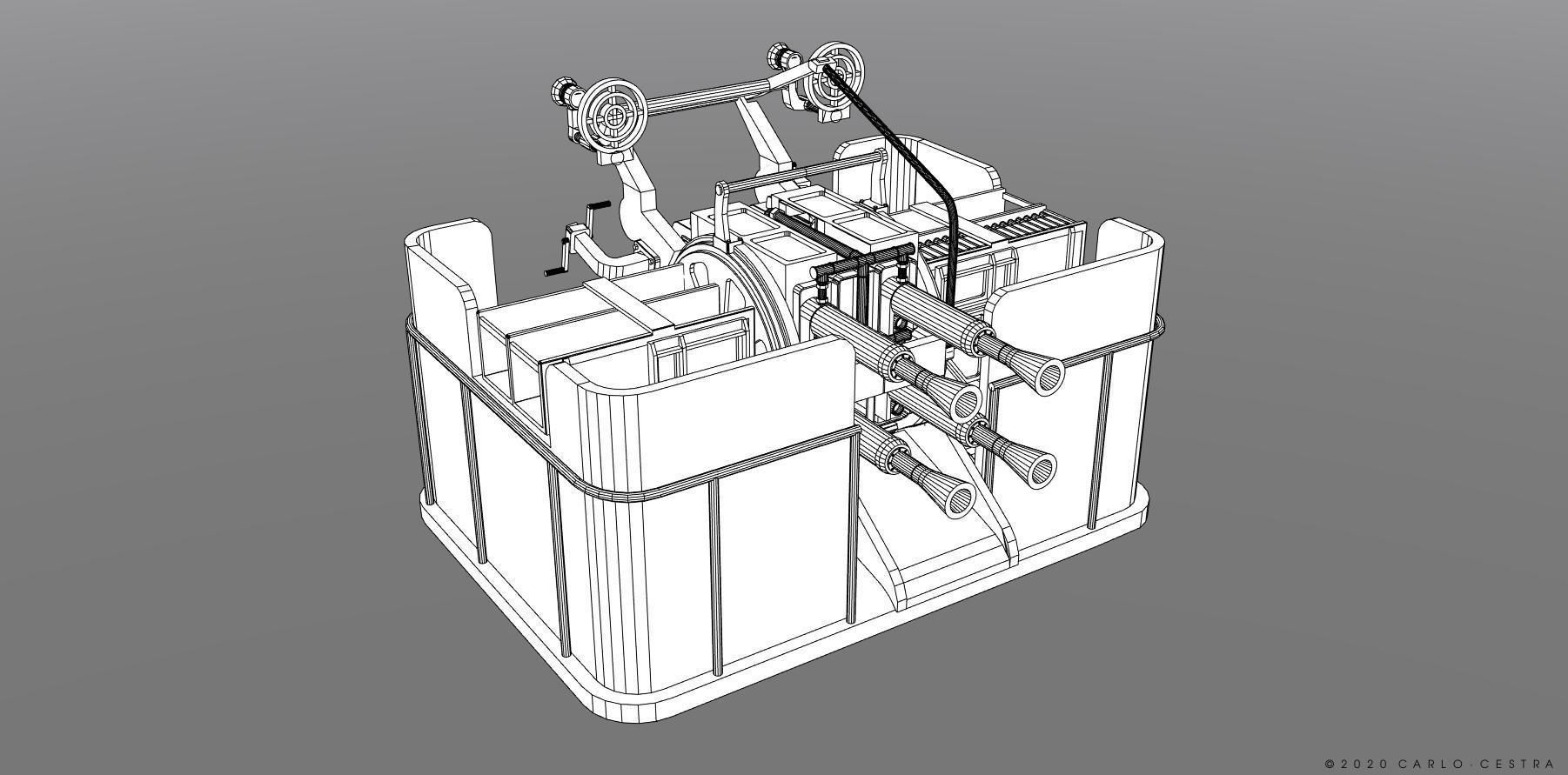 QF2 Mark VIII 4 barelled - Personal license - 1-72 scale 3D print model_13