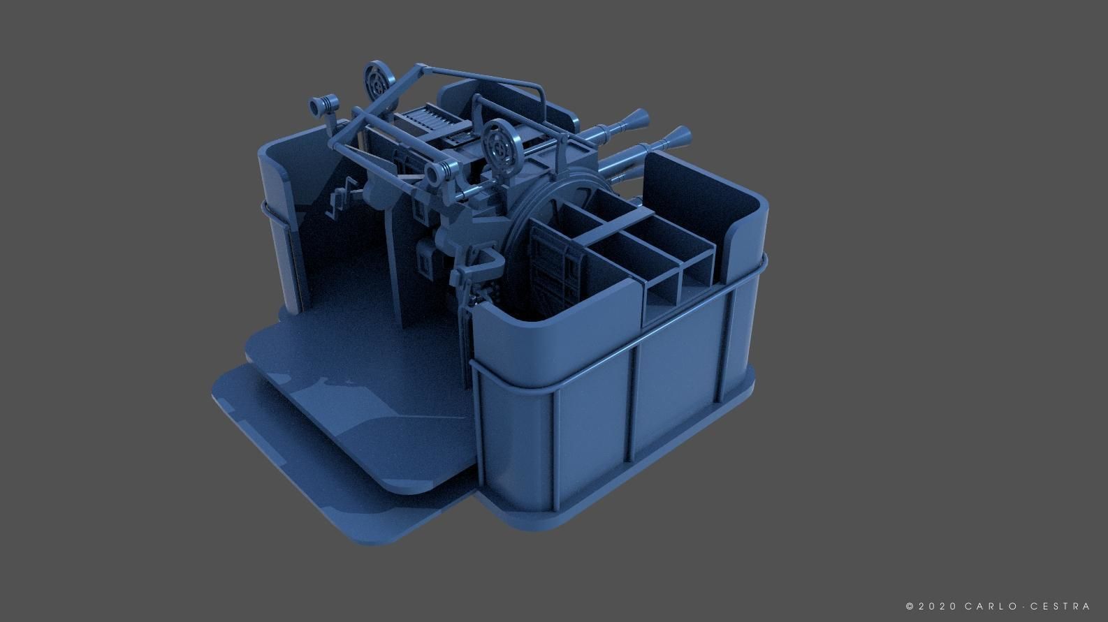 QF2 Mark VIII 4 barelled - Personal license - 1-72 scale 3D print model_1