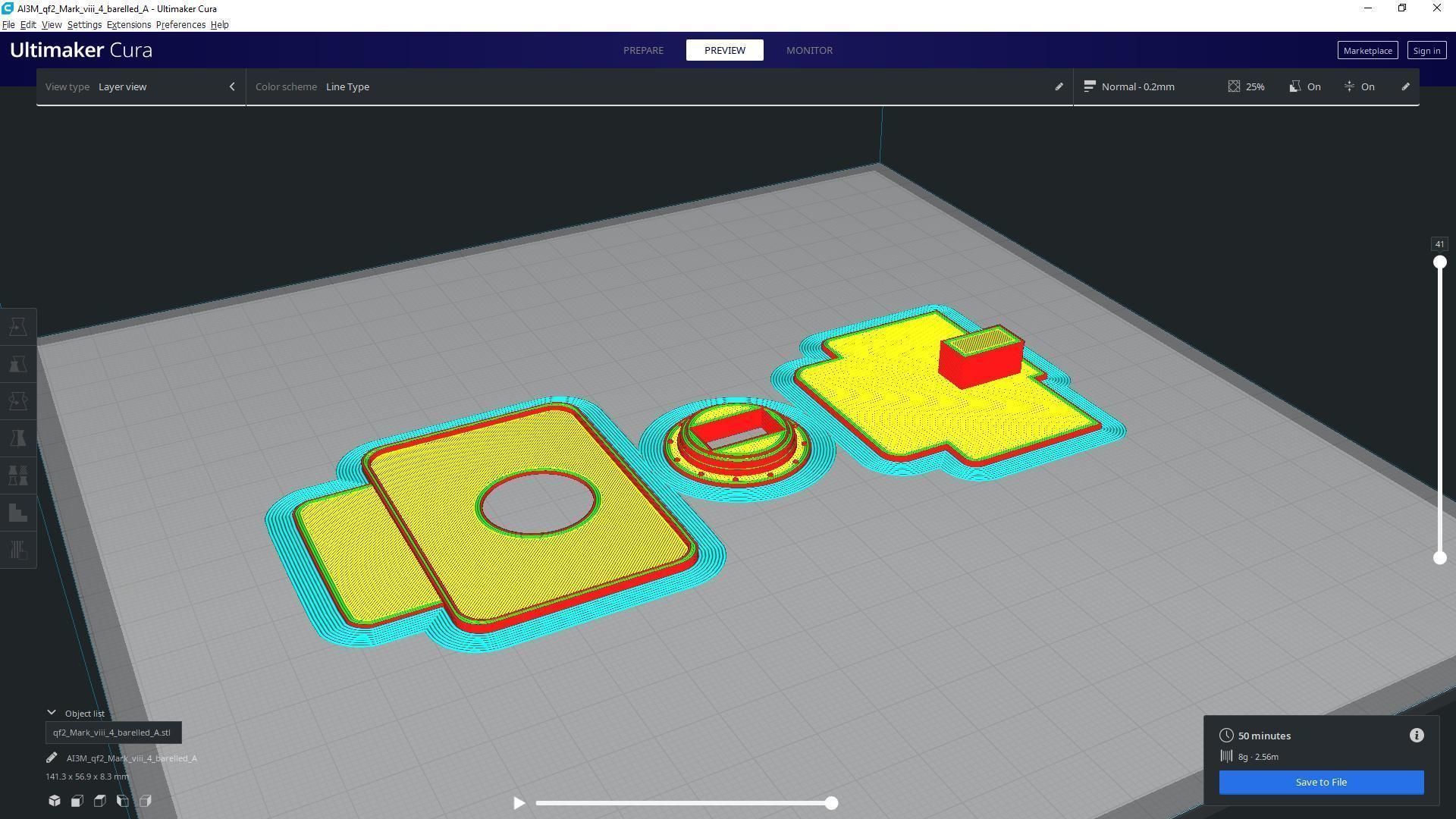 QF2 Mark VIII 4 barelled - Personal license - 1-72 scale 3D print model_16