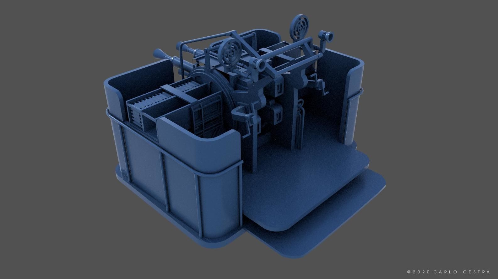 QF2 Mark VIII 4 barelled - Personal license - 1-72 scale 3D print model_2