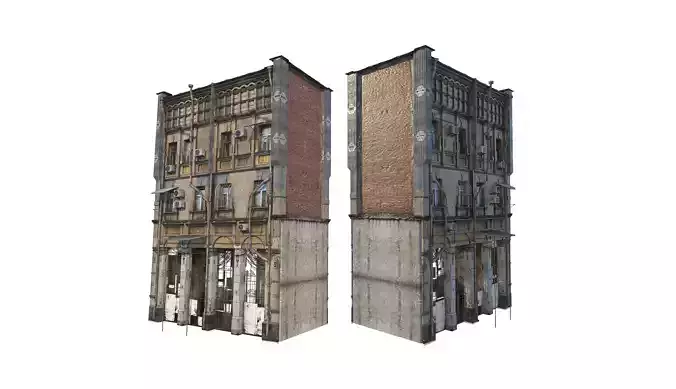 Dirt Apartment Duilding Russia 05 3D model