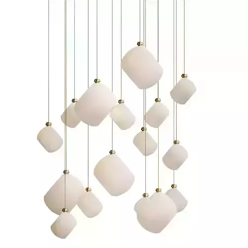 Modern Stairwell led chandelier lighting large bubble  3D model