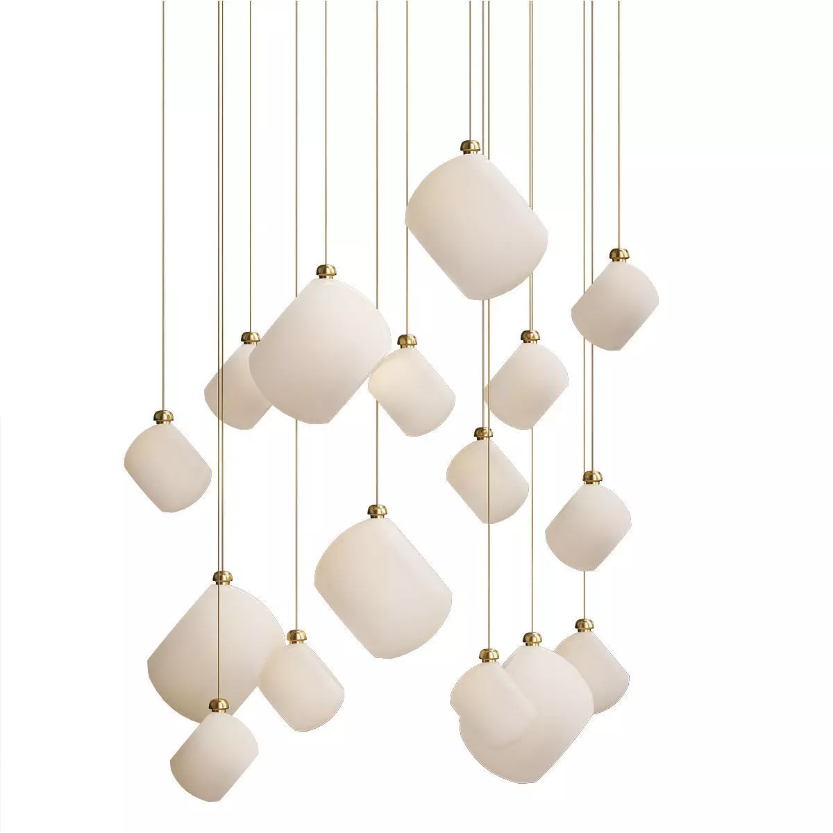 Modern Stairwell led chandelier lighting large bubble 3D model