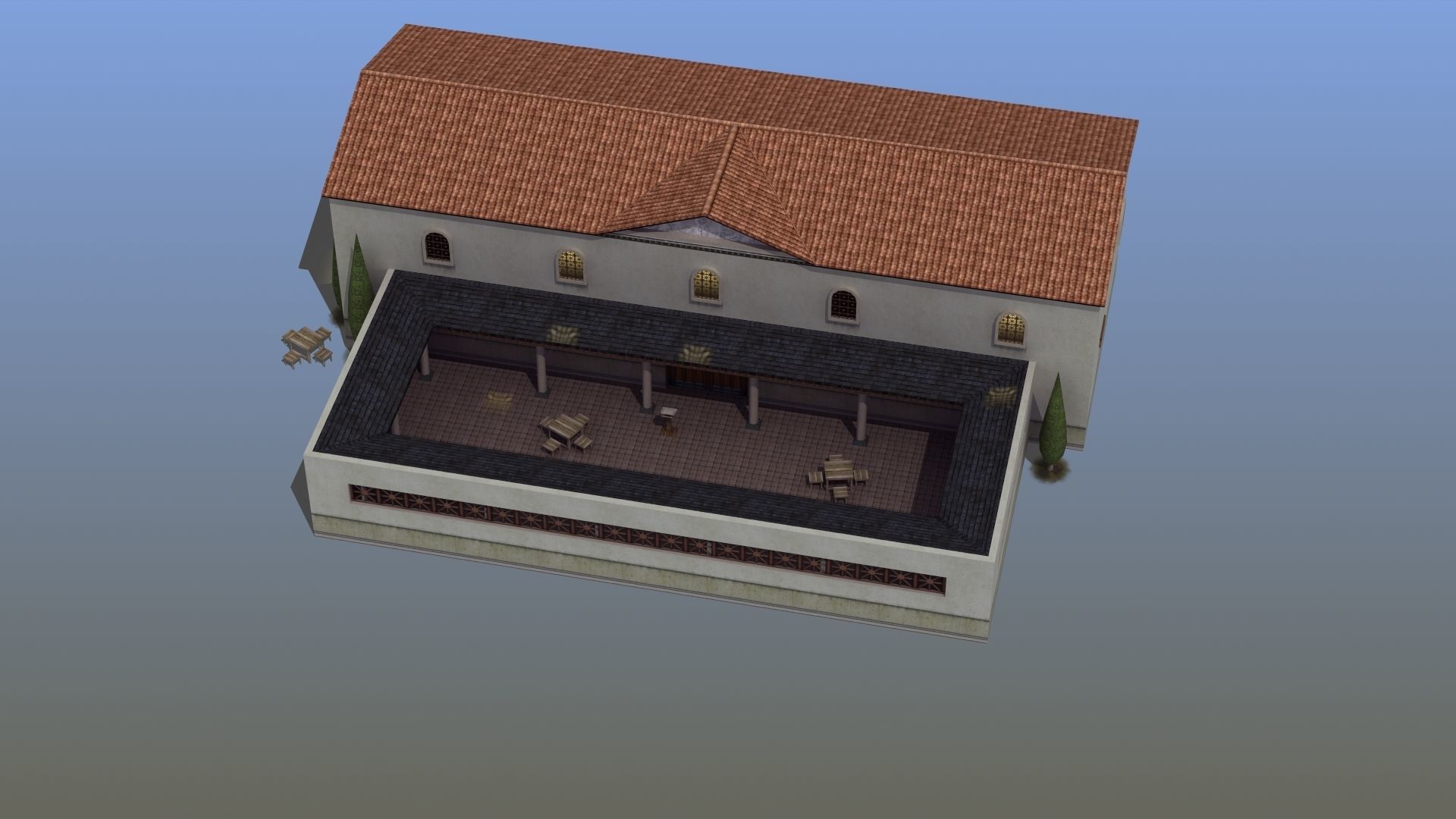 Ancient School Building 3D model_15