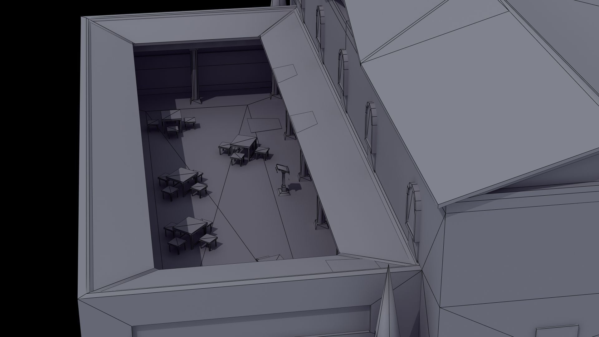 Ancient School Building 3D model_41