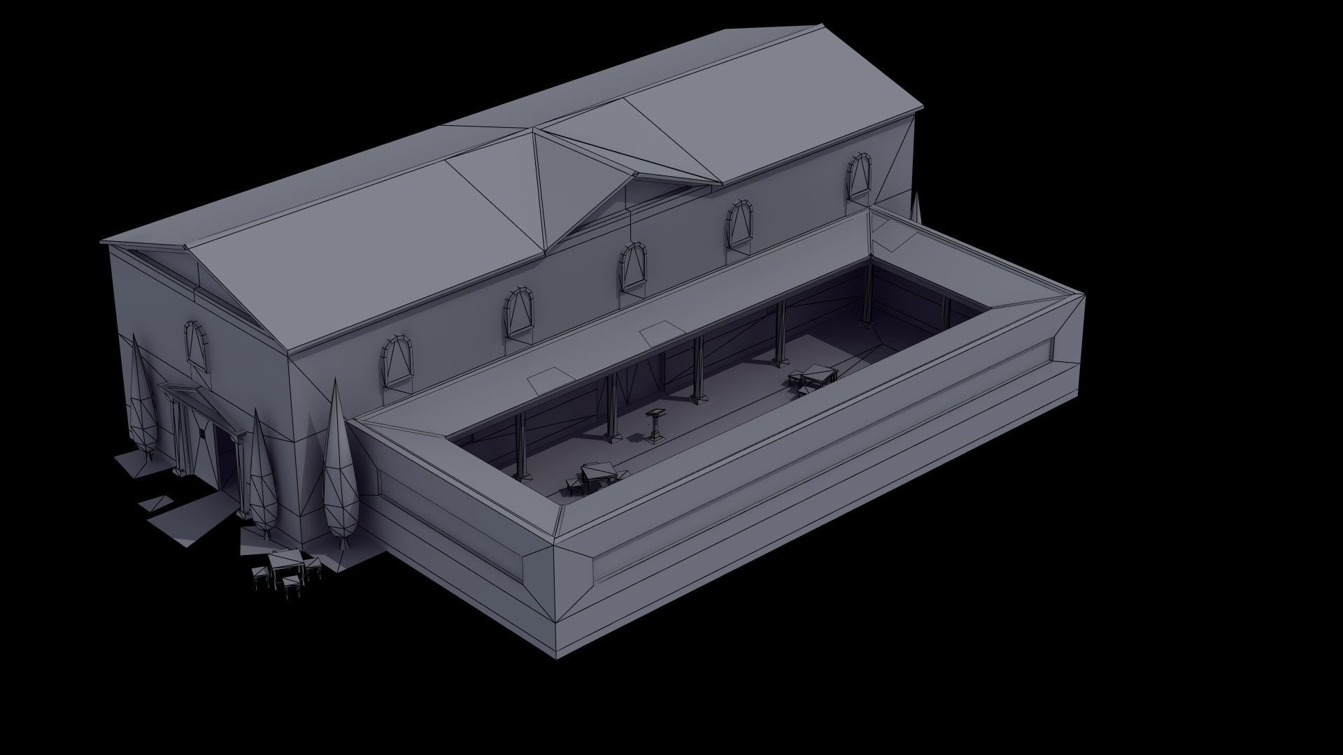 Ancient School Building 3D model_38