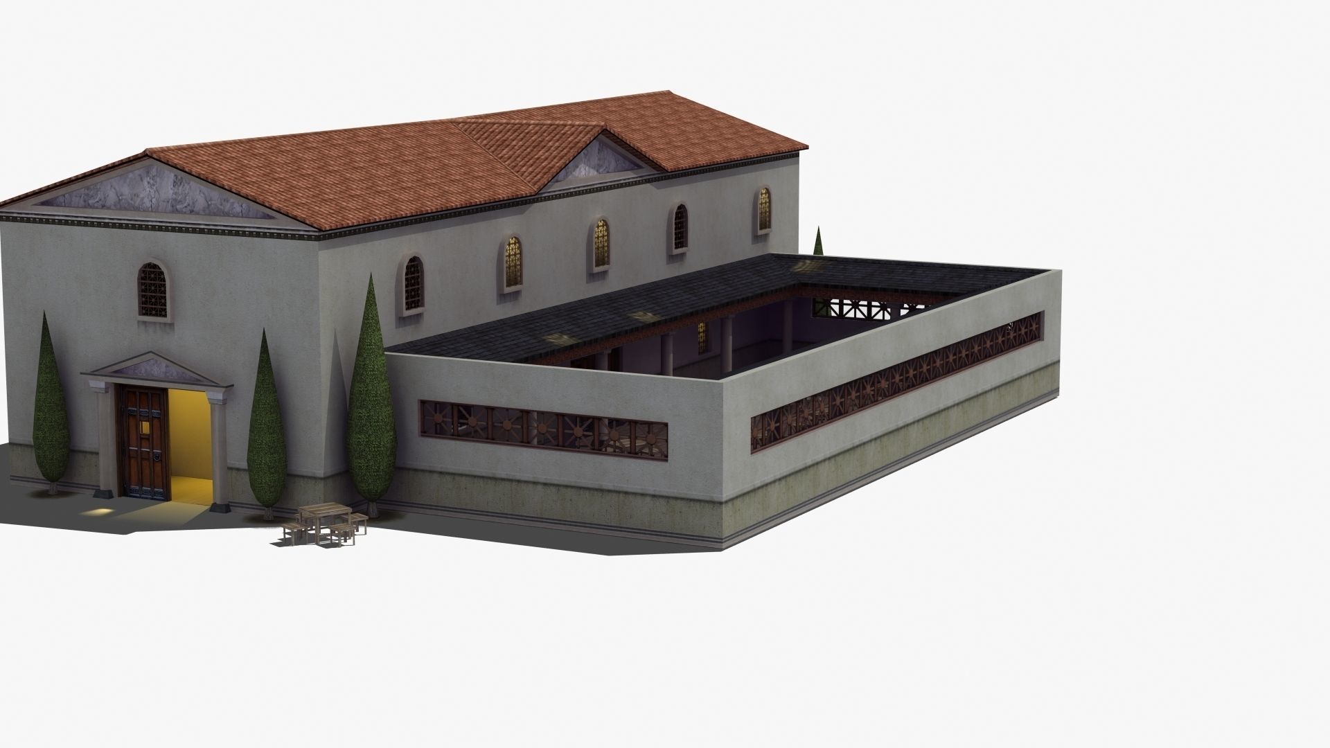 Ancient School Building 3D model_27