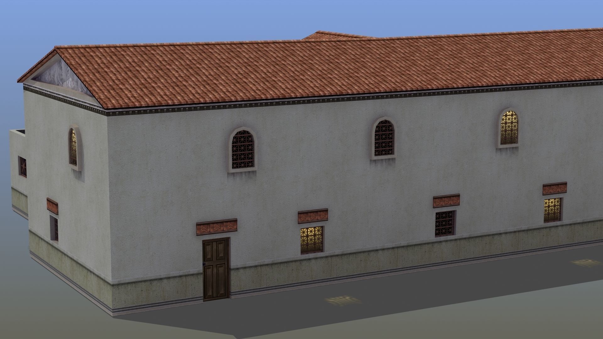 Ancient School Building 3D model_5