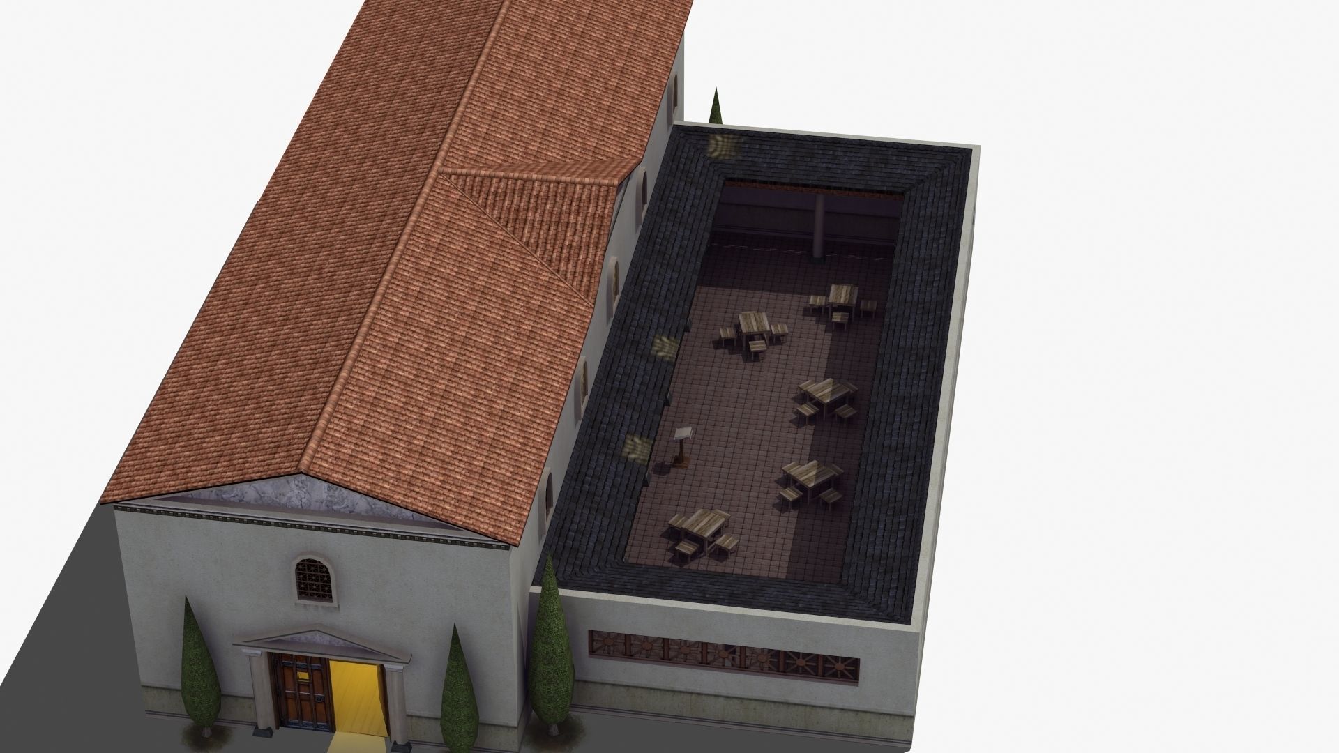 Ancient School Building 3D model_29