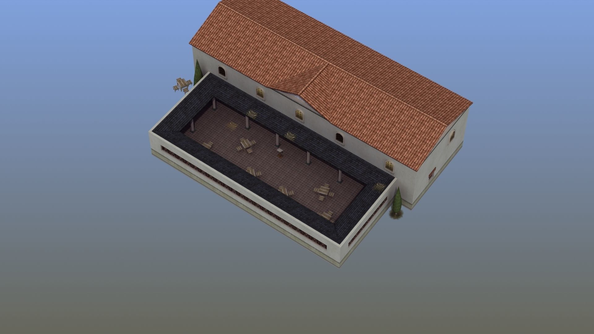 Ancient School Building 3D model_16