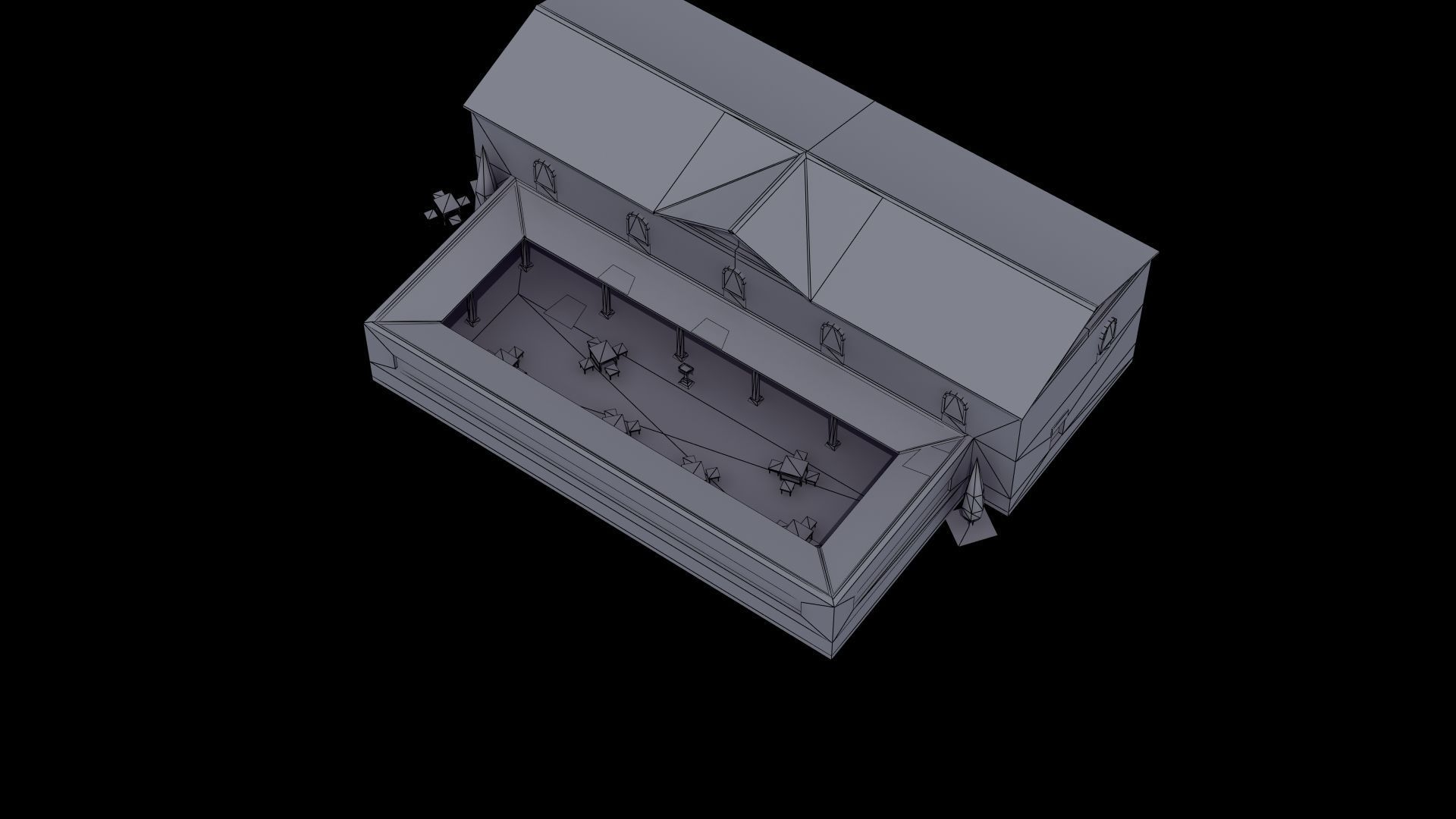 Ancient School Building 3D model_54