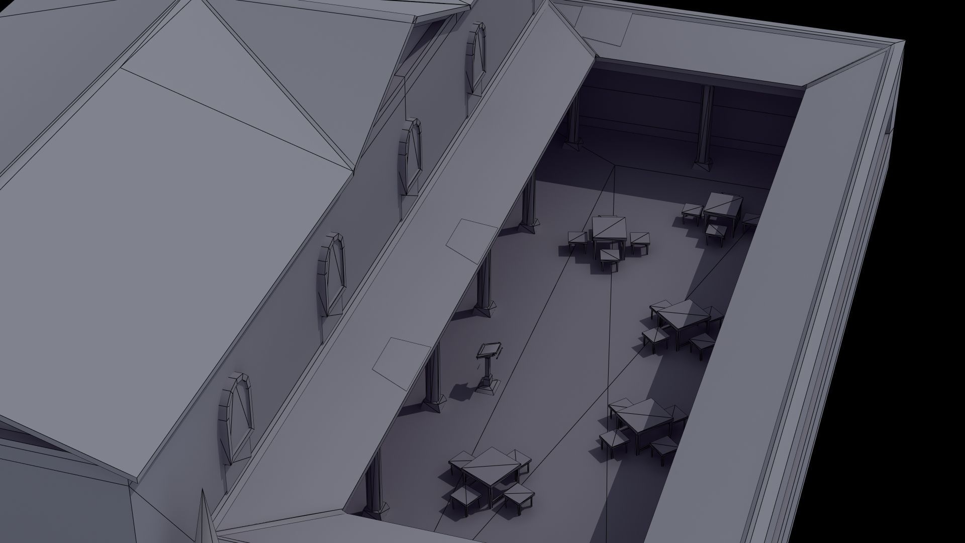 Ancient School Building 3D model_49