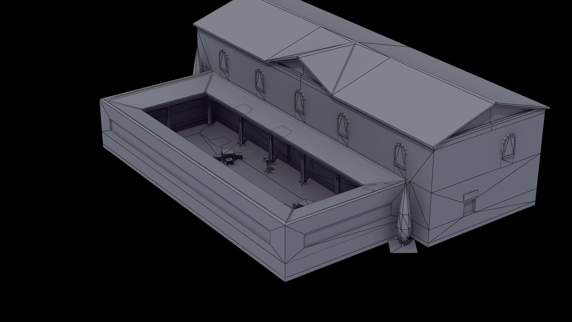 Ancient School Building 3D model_40