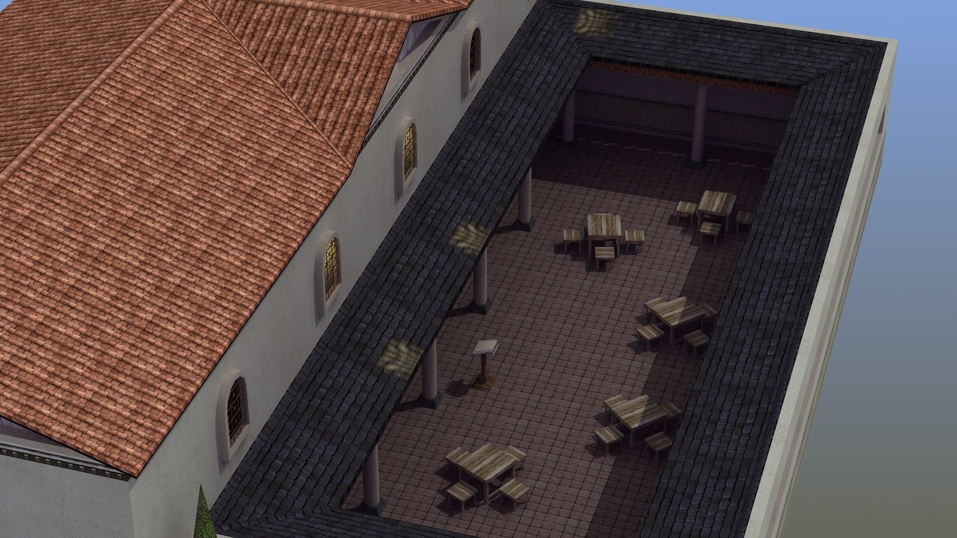 Ancient School Building 3D model_11