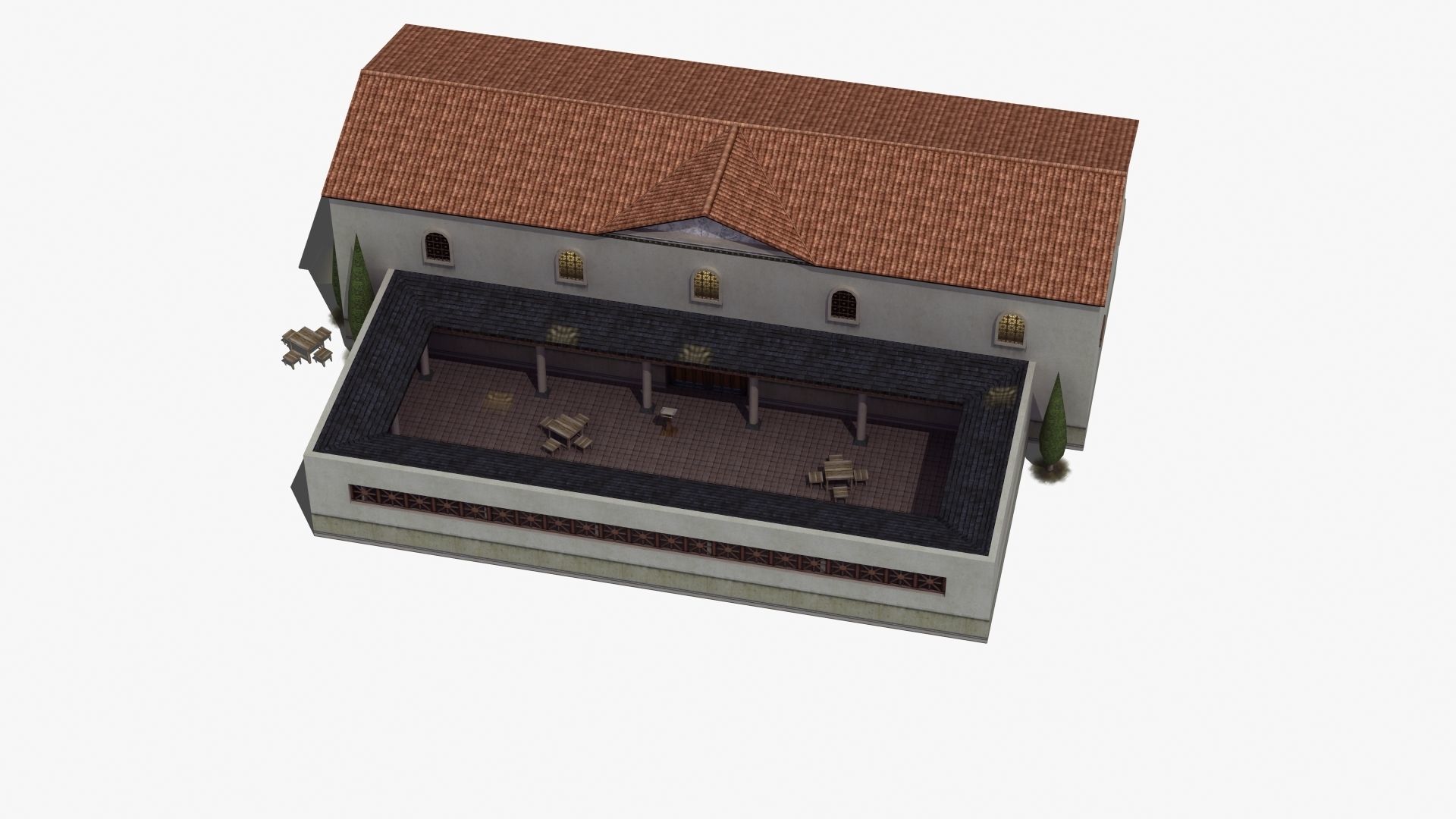 Ancient School Building 3D model_34