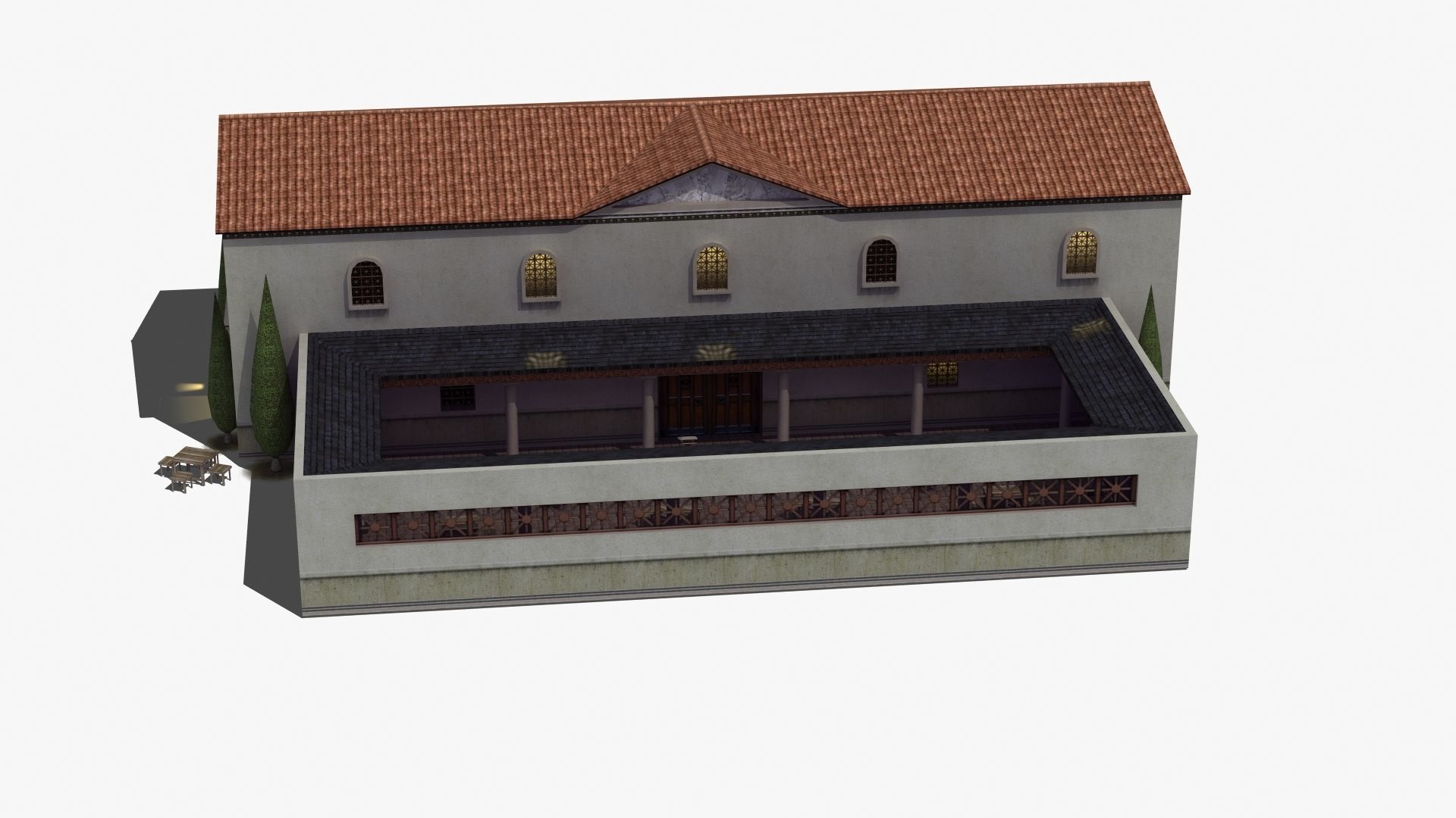 Ancient School Building 3D model_33