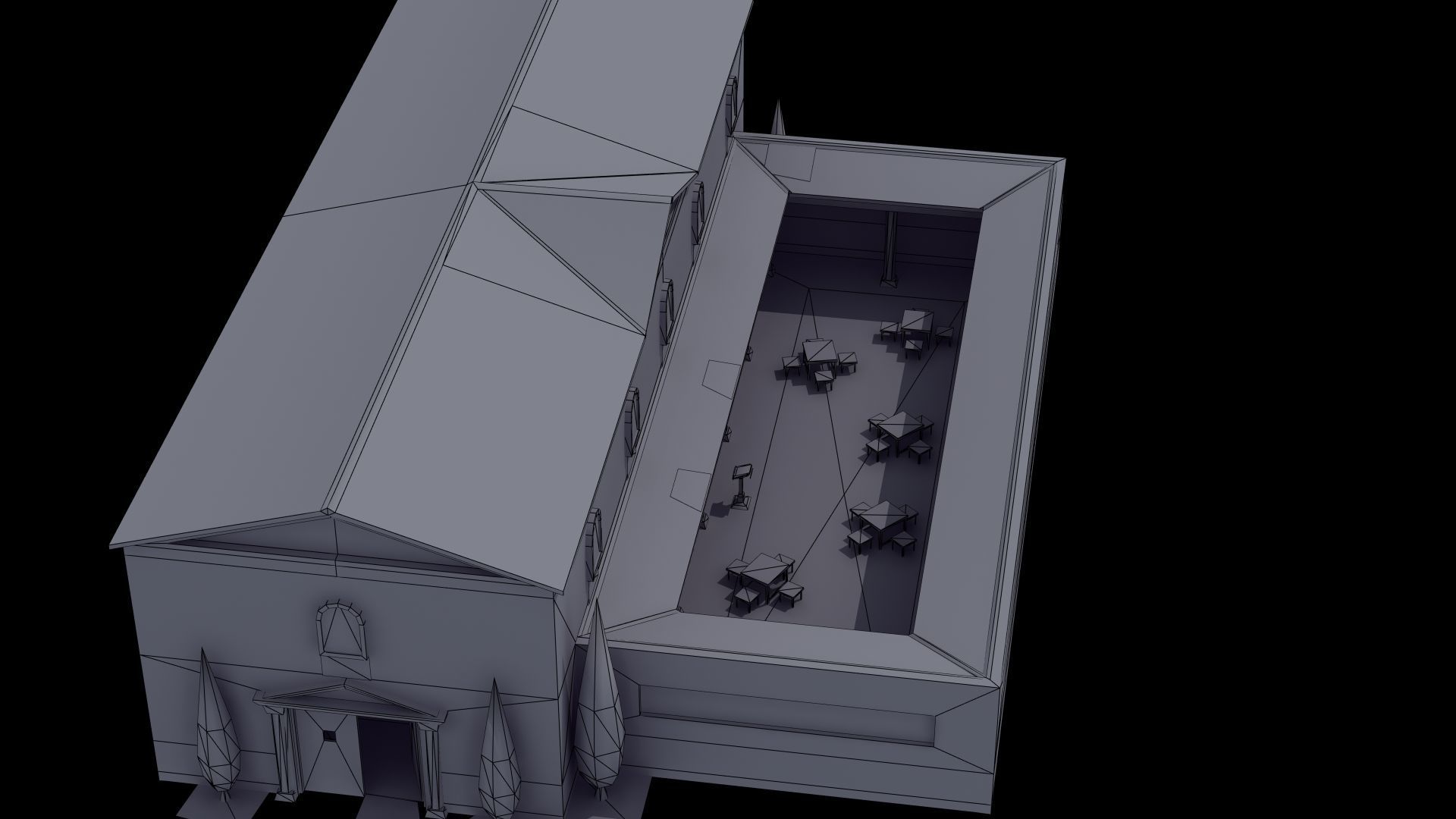 Ancient School Building 3D model_48