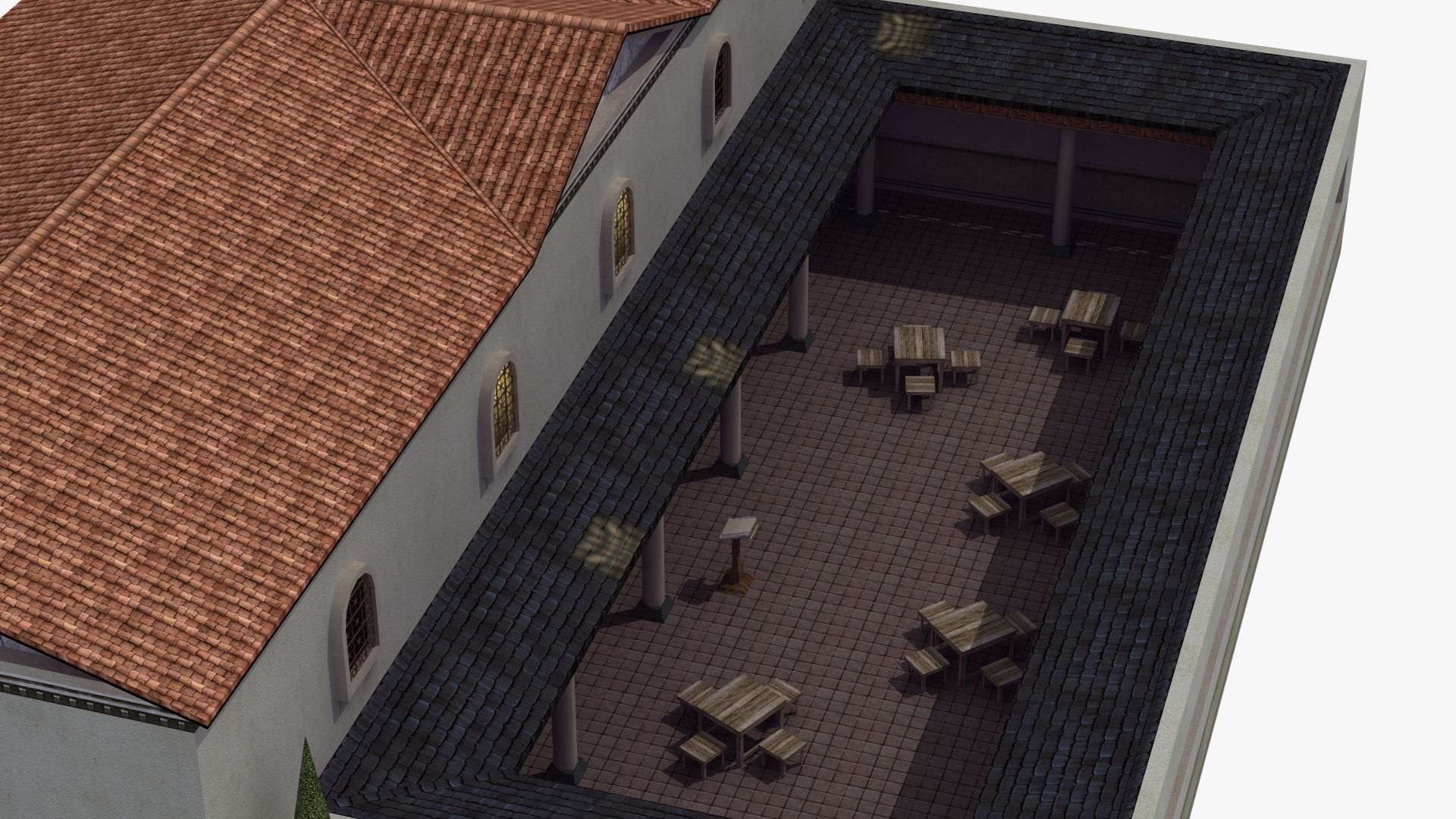Ancient School Building 3D model_30