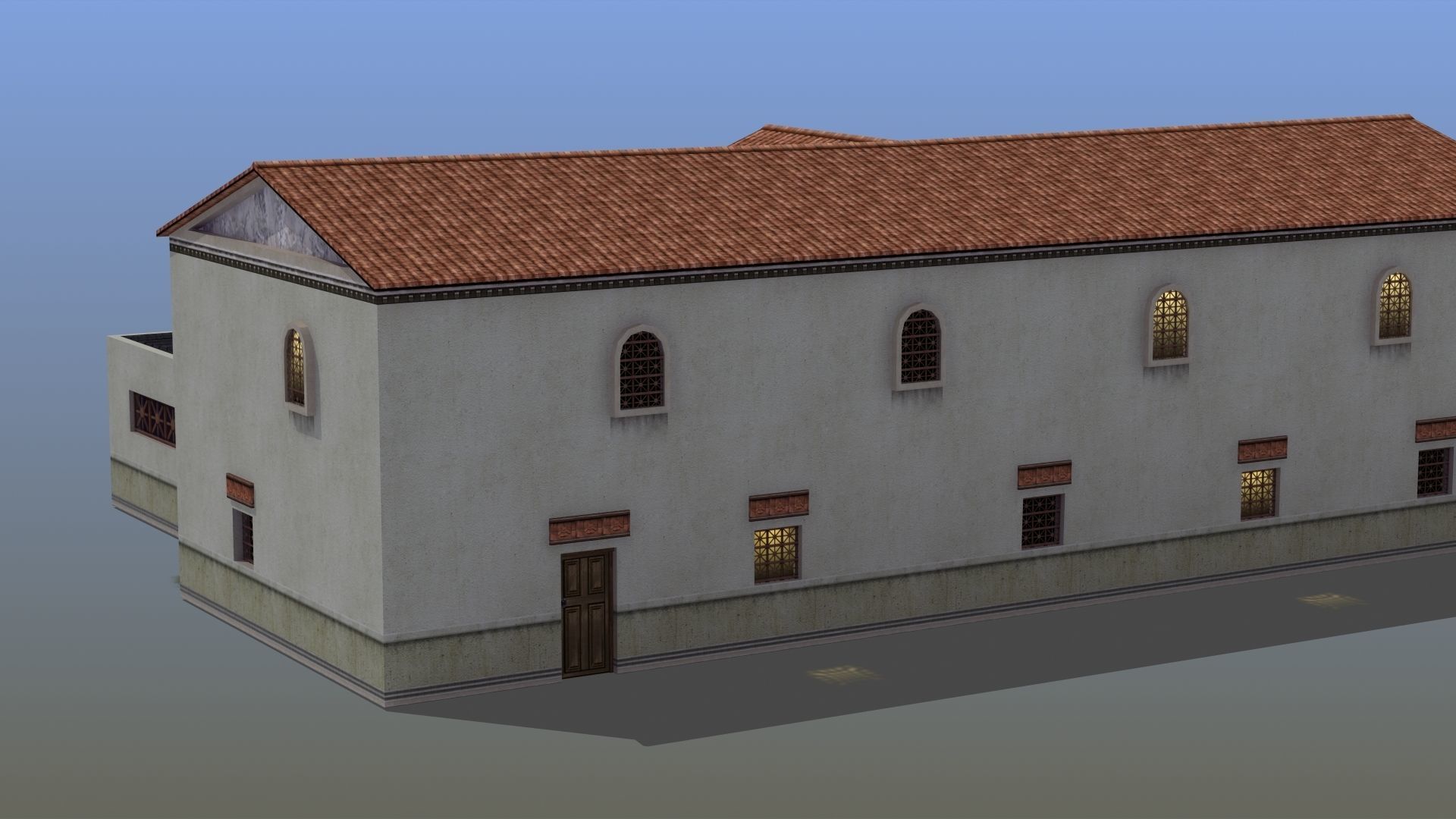 Ancient School Building 3D model_6