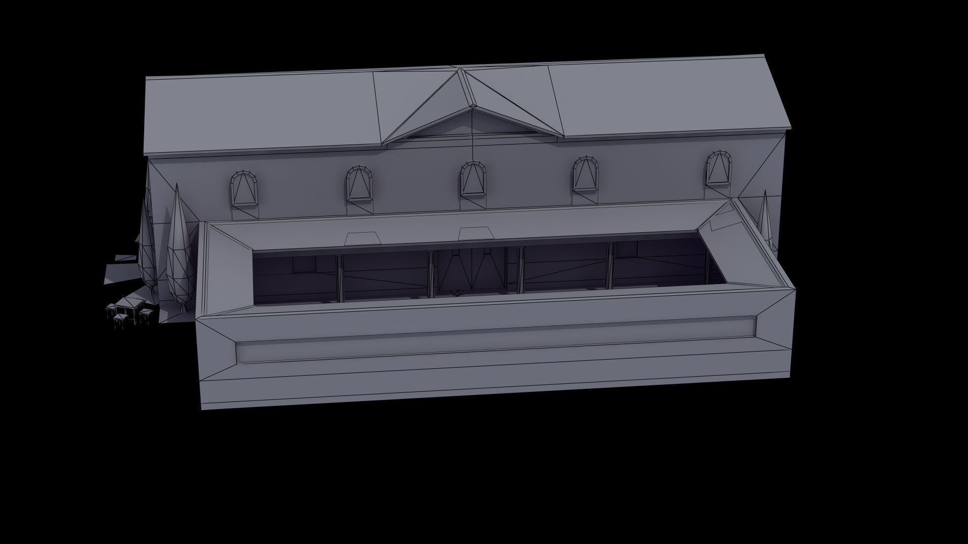 Ancient School Building 3D model_52