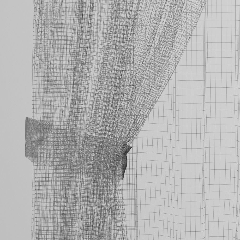 Curtain 3D high poly for architectural visualization N601 Free 3D model_5