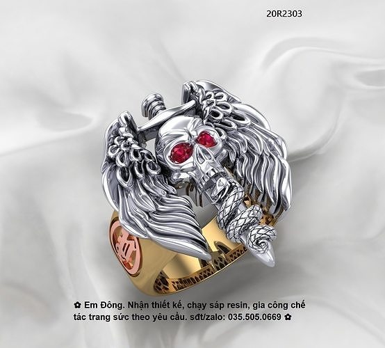 Skull ring 3D print model