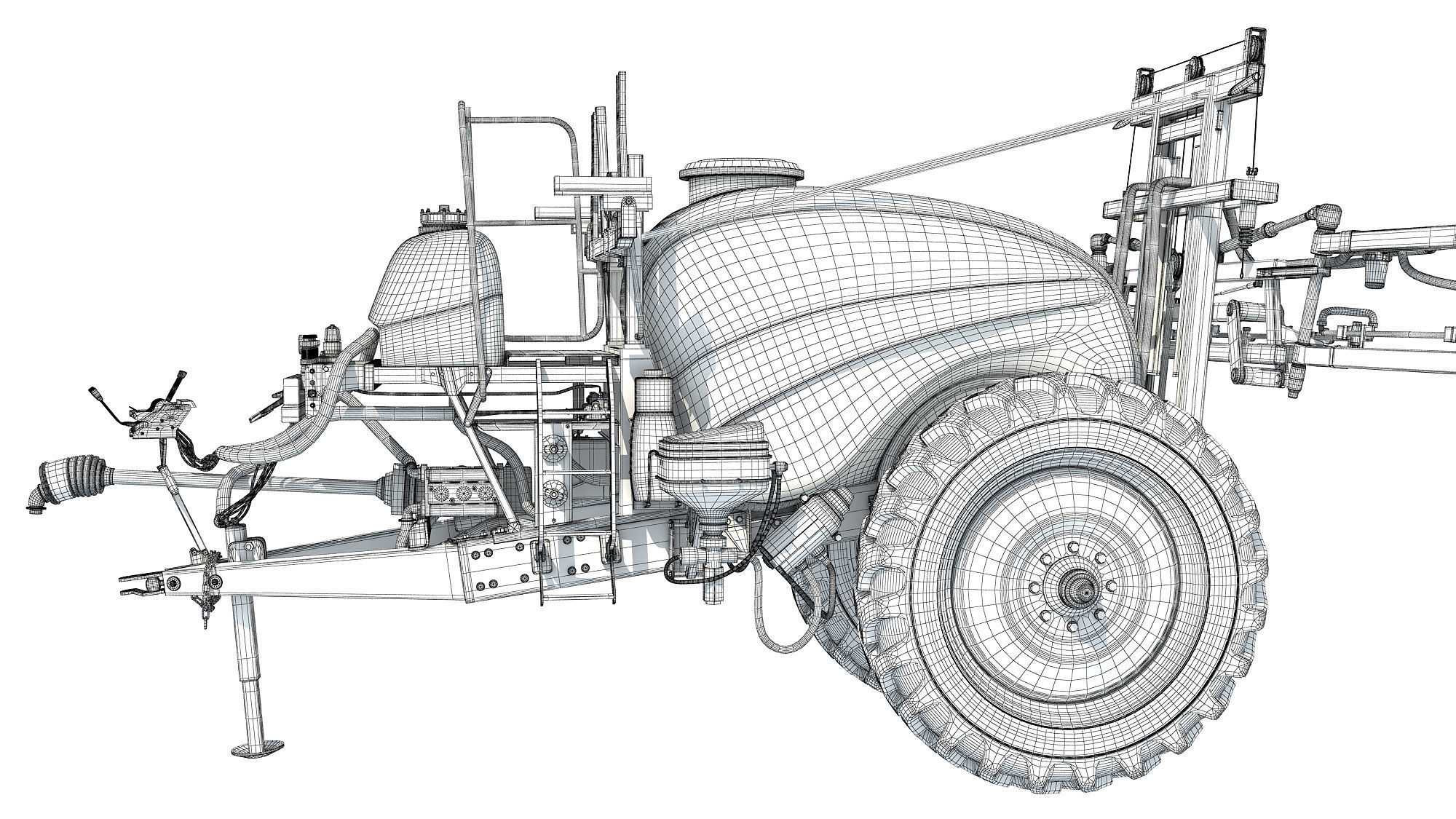 Trailed Farm Sprayer 3D model_17