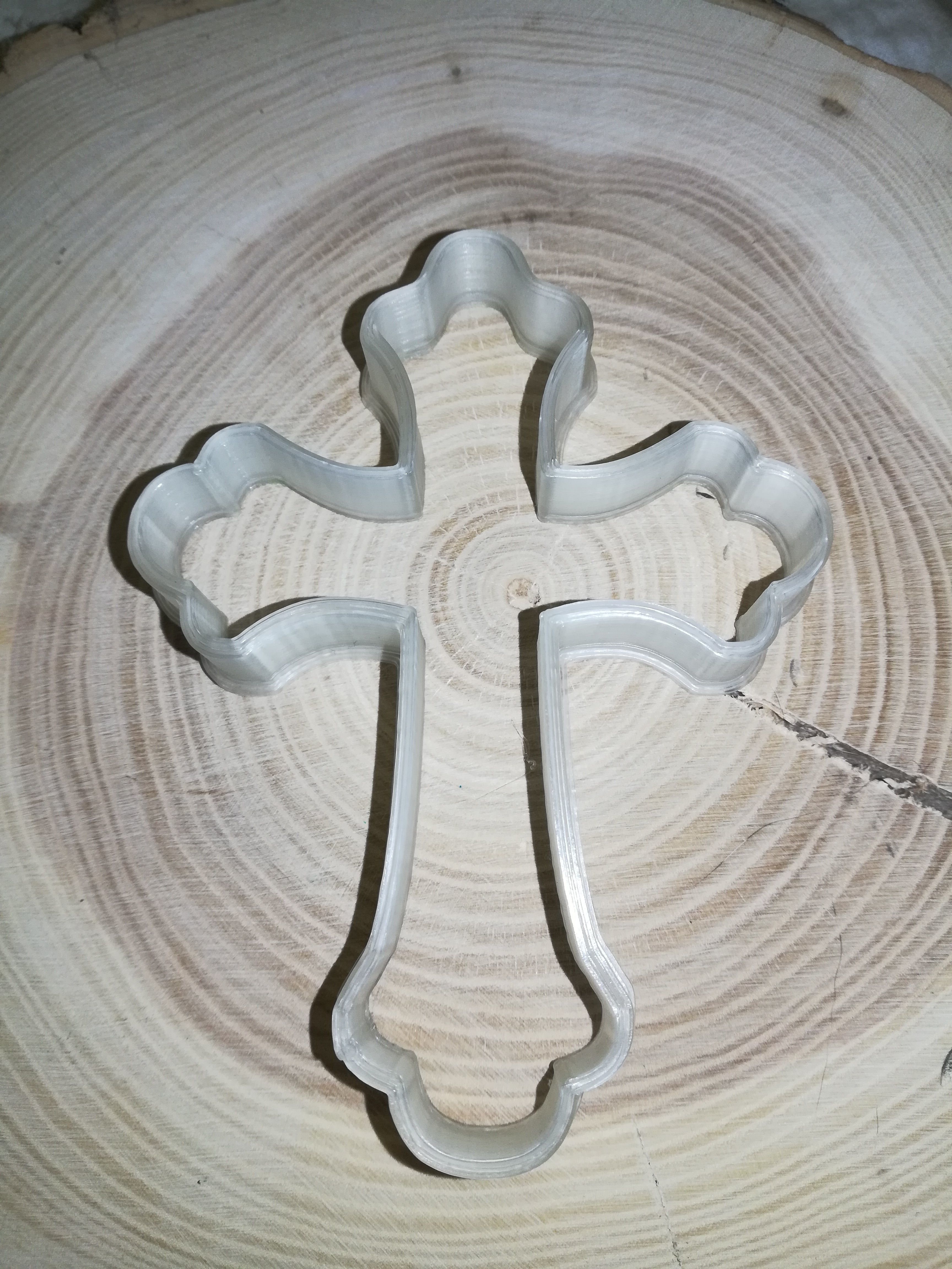 0003 Patterned cross cookie cutter Easter 3D print model_2