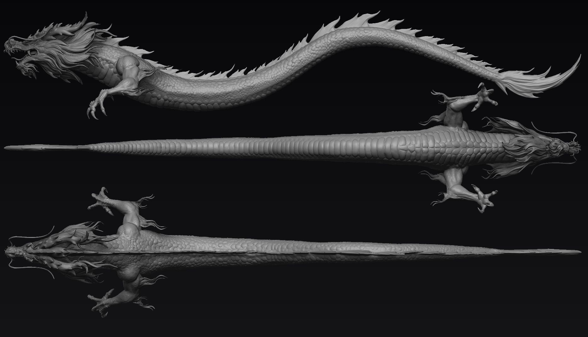 Chinese Dragon Zbrush 3D model_4