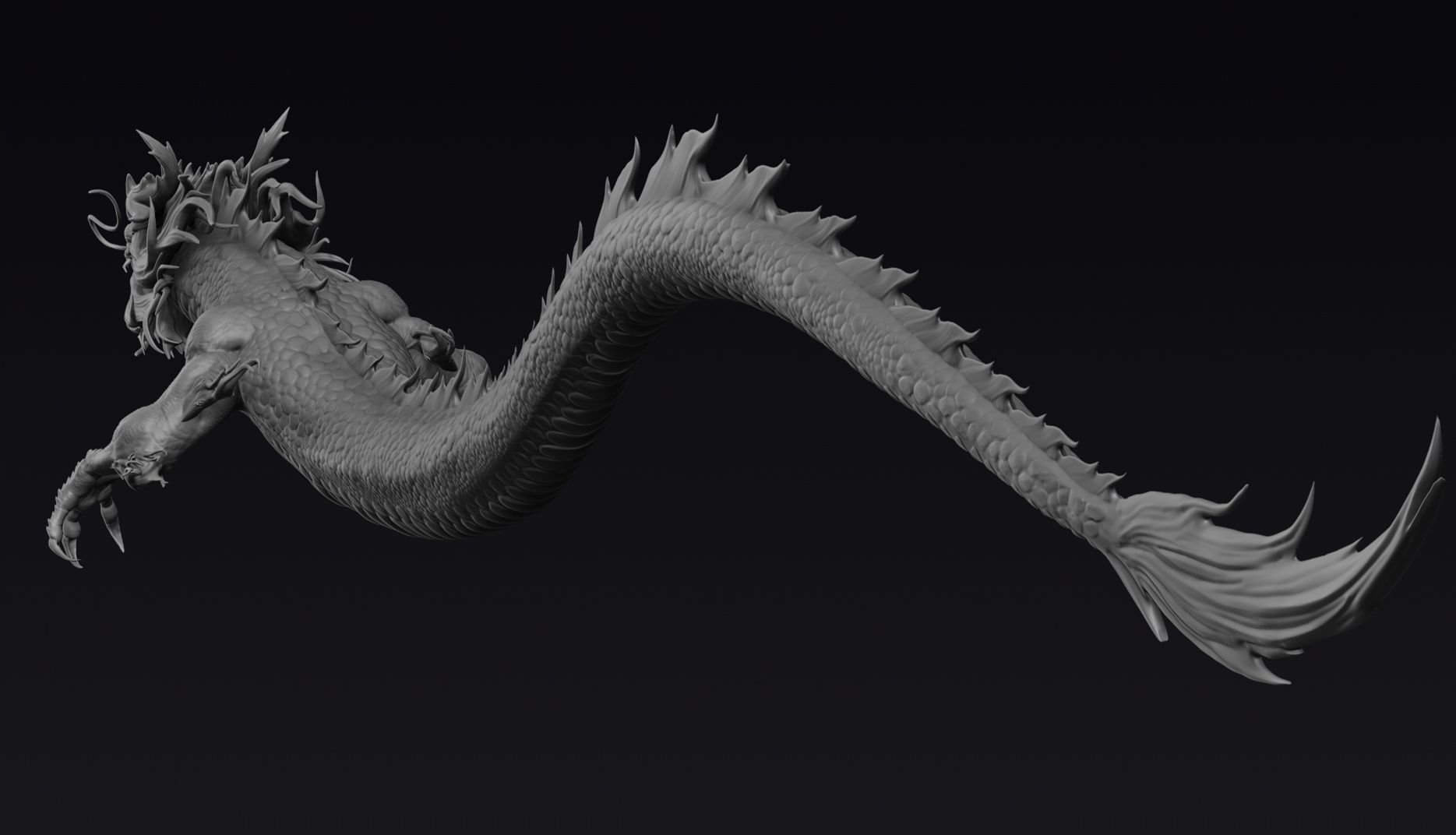 Chinese Dragon Zbrush 3D model_12