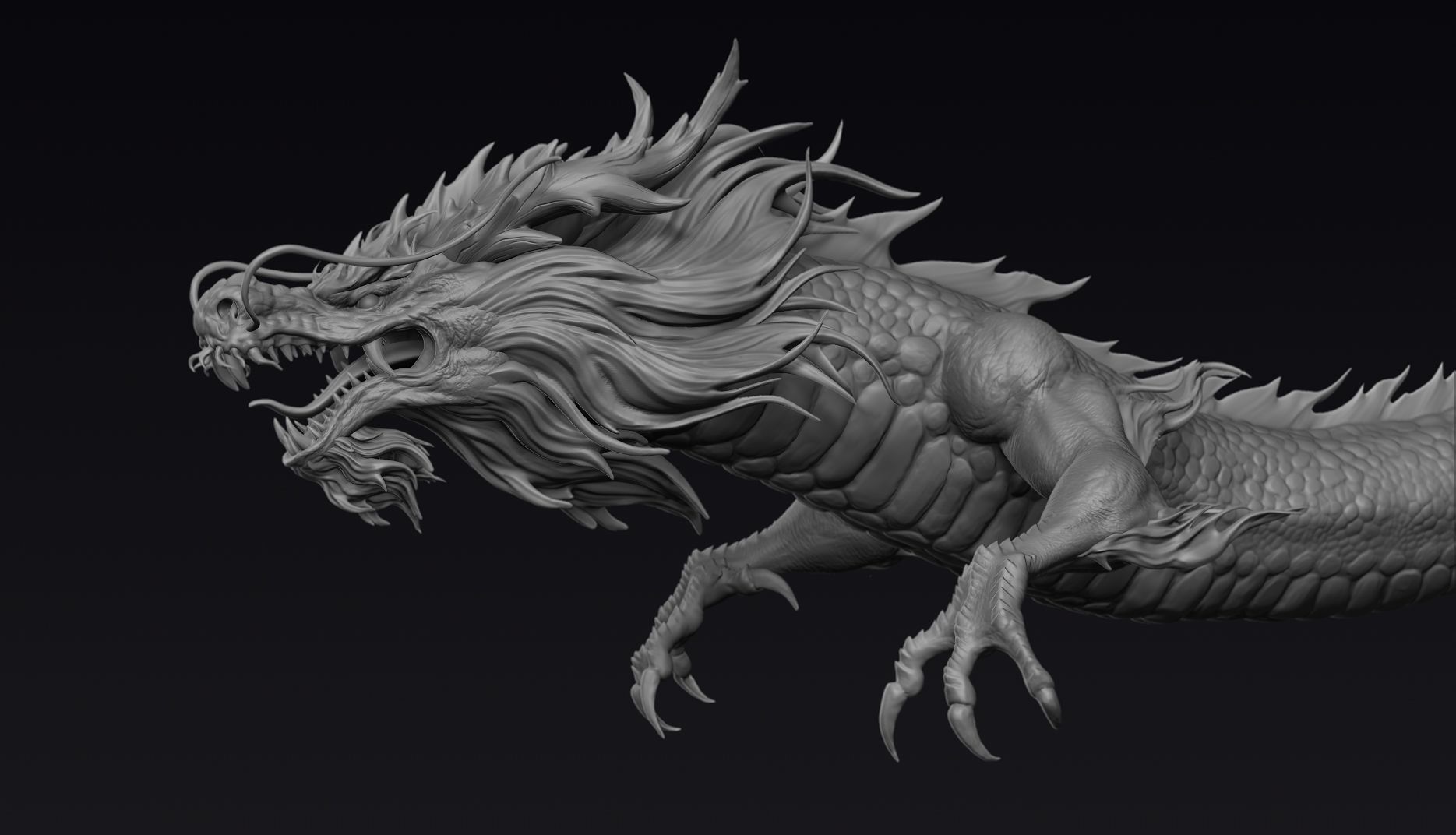 Chinese Dragon Zbrush 3D model_5