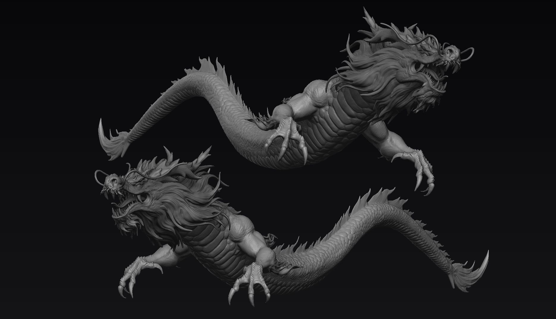 Chinese Dragon Zbrush 3D model_3