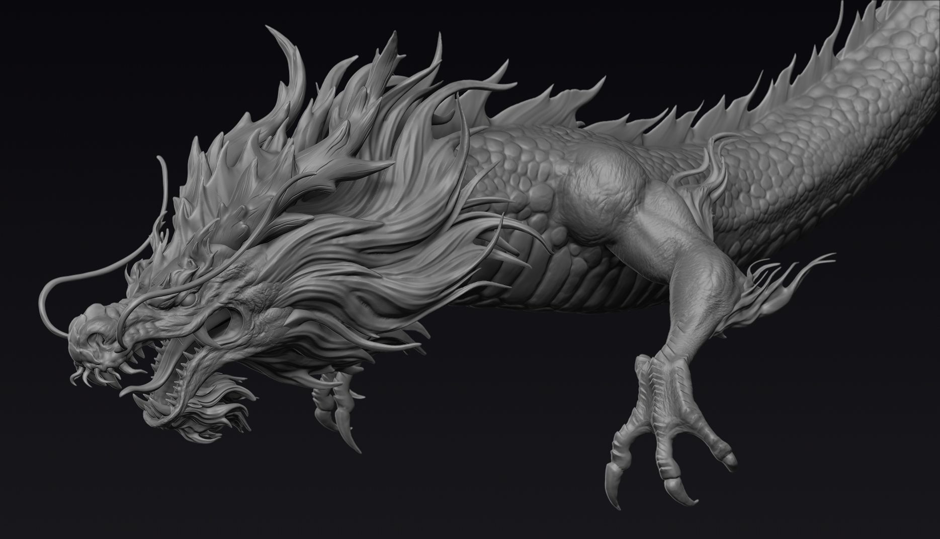 Chinese Dragon Zbrush 3D model_1