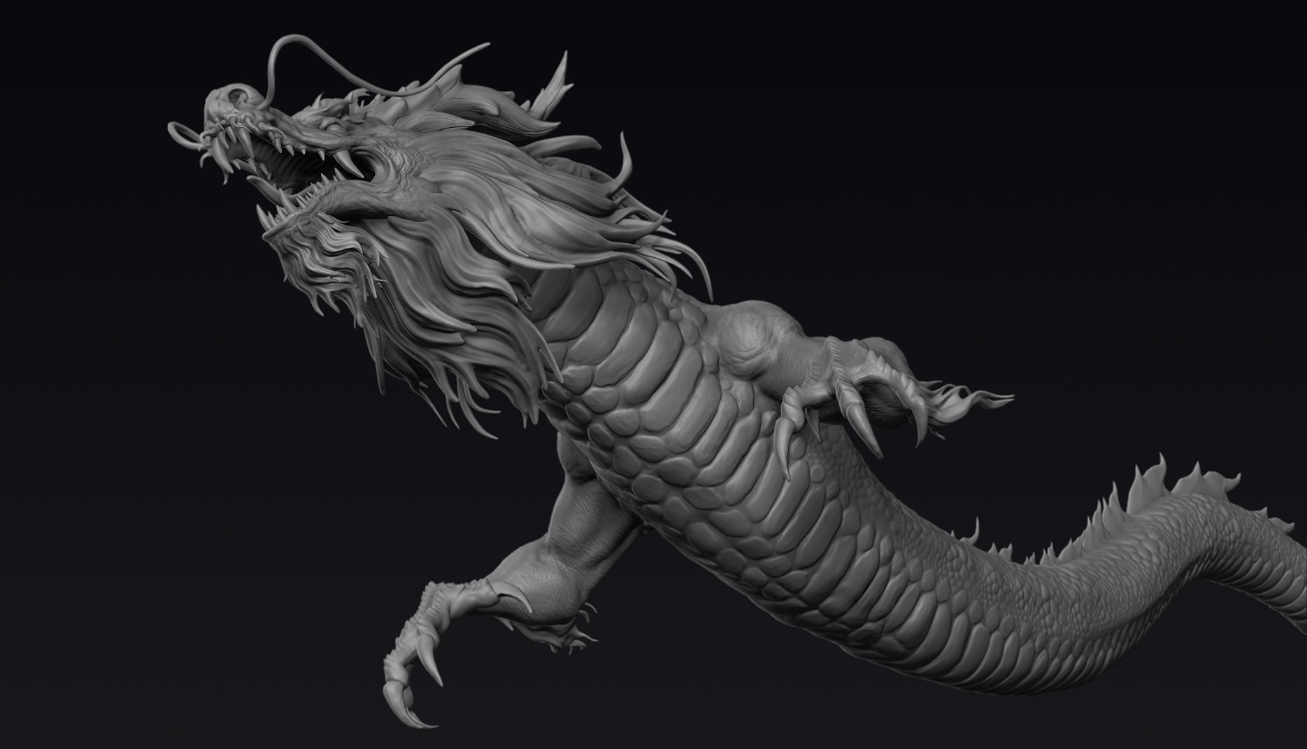 Chinese Dragon Zbrush 3D model_9
