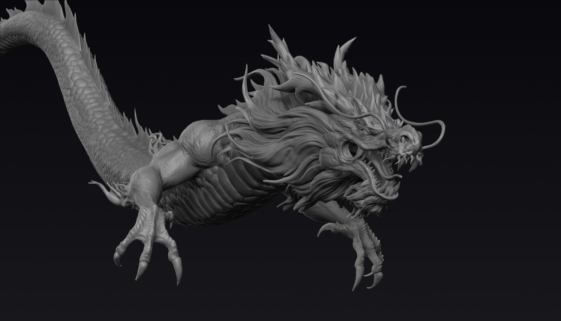 Chinese Dragon Zbrush 3D model_8