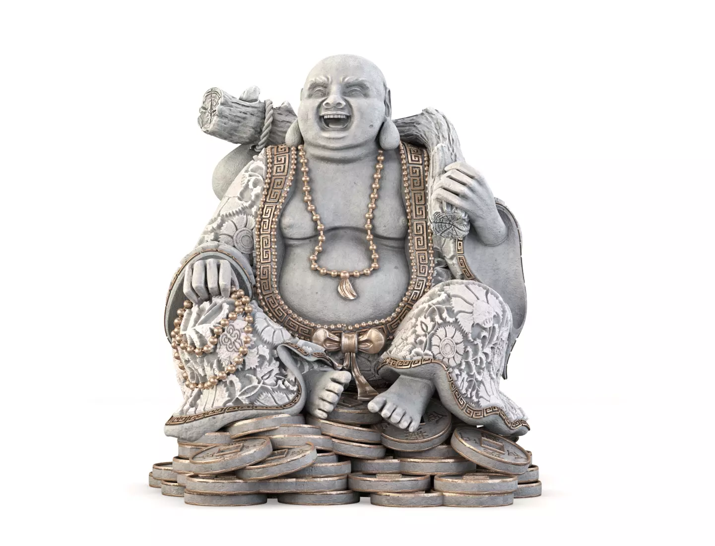 Laughing Buddha Chinese God 3D model