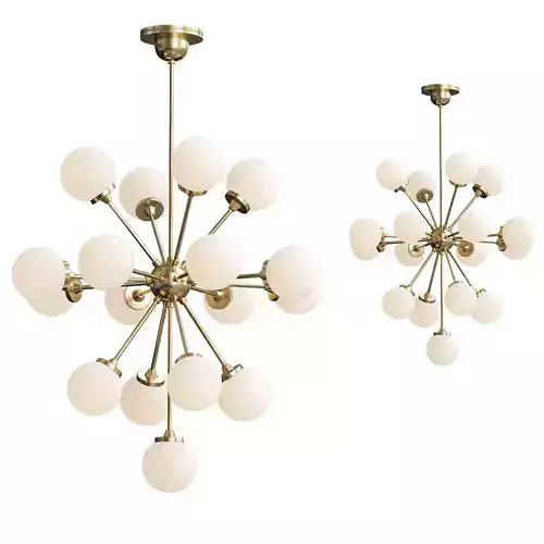Large Italian Brass Sputnik Chandelier