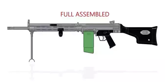 HK21E machine gun 3D model