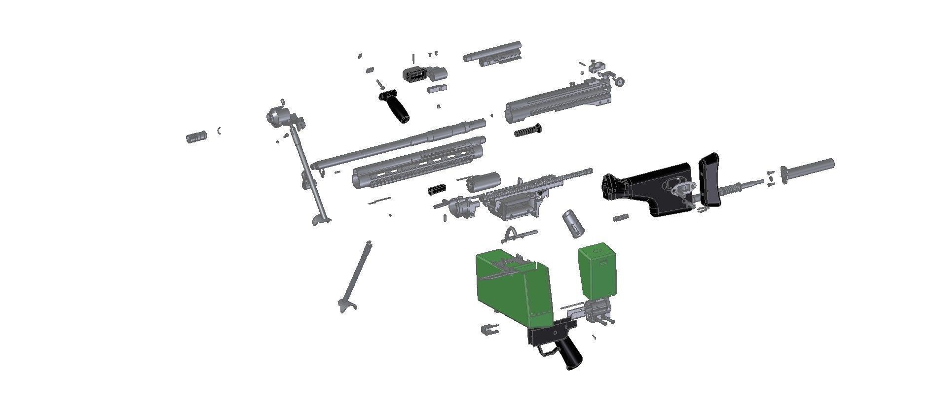 HK21E machine gun 3D model_1