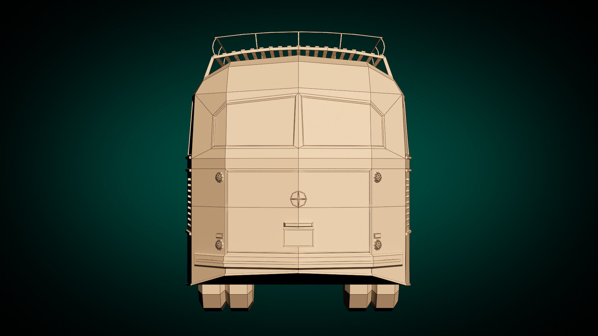 Low Poly Vintage Bus 02 Low-poly 3D model_13