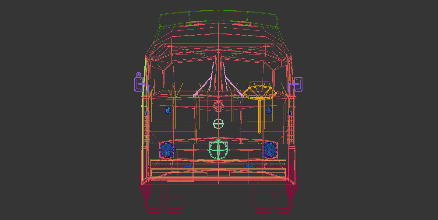 Low Poly Vintage Bus 02 Low-poly 3D model_16